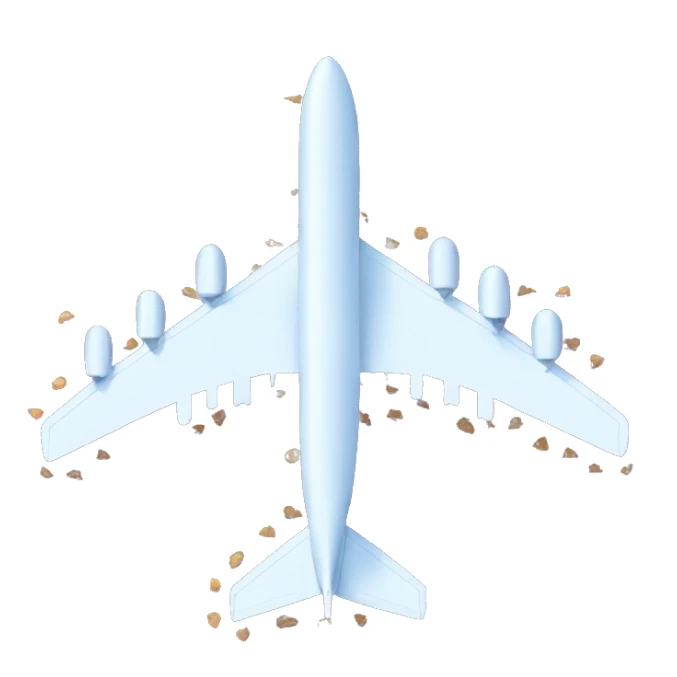 plane with a food pattern sticker