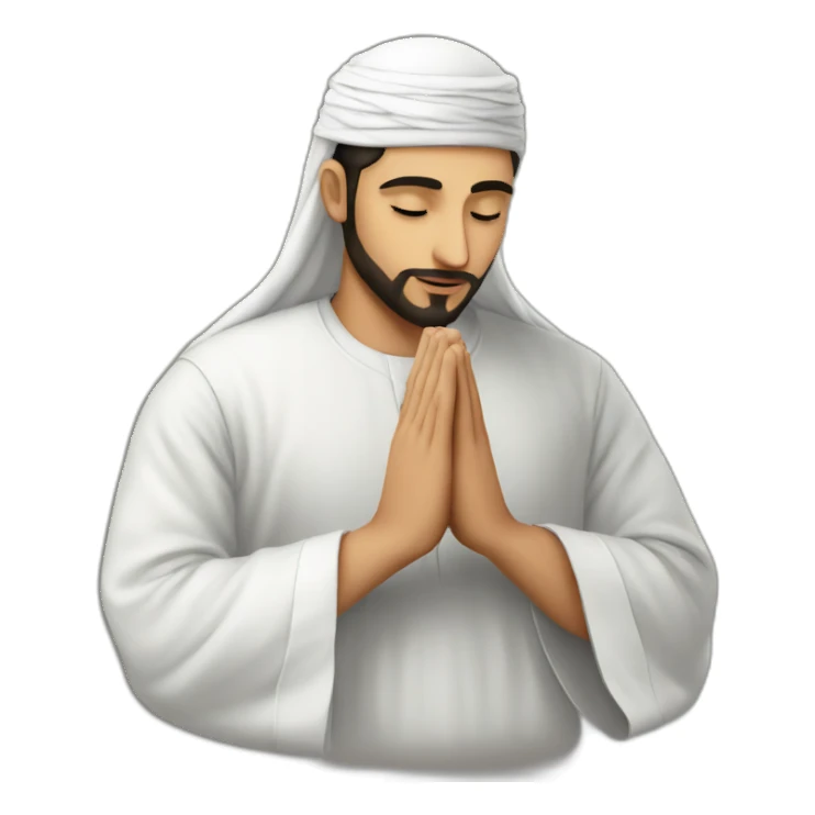 a muslim men from palestine making prayer for allah sticker