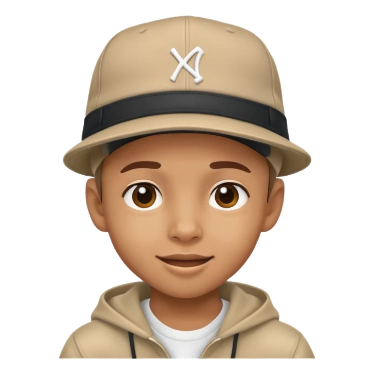 kid with a hiphop hat, cheerful expression sticker