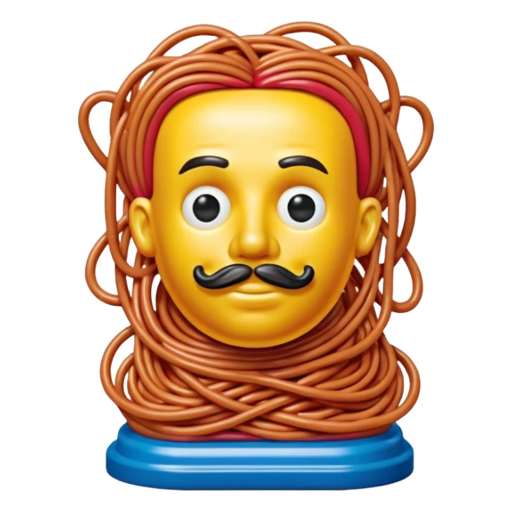 Jeff Koons style spam spaghetti art bust sculpture  sticker