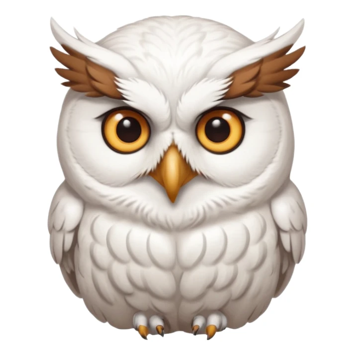 white olw half body, lean head sticker