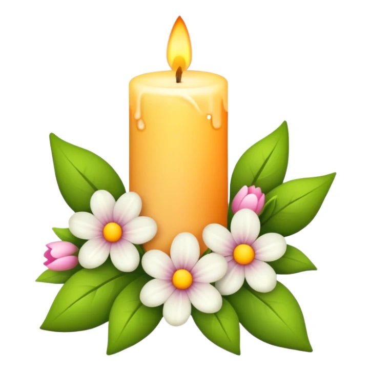 Spring candle with flowers  sticker
