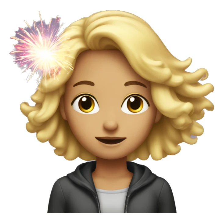 Blonde girl mind firework sticker