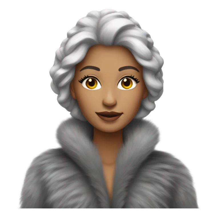 Grey fur coat sticker