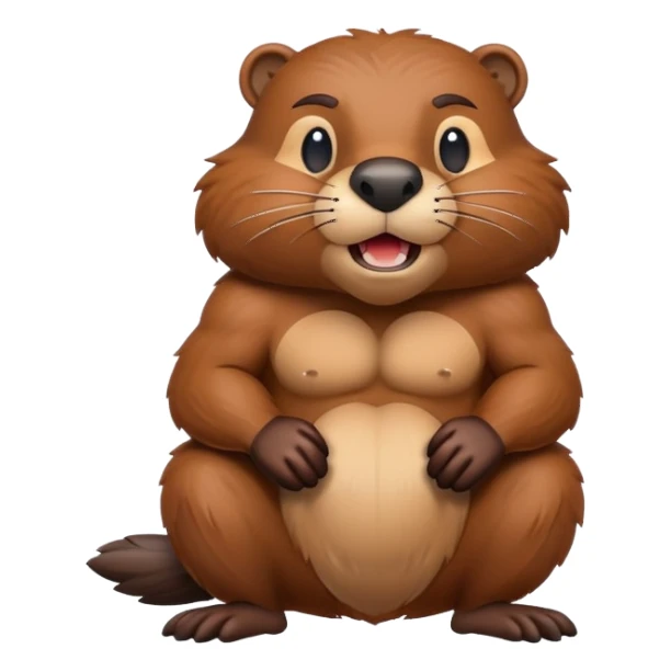 Beaver with muscle sticker