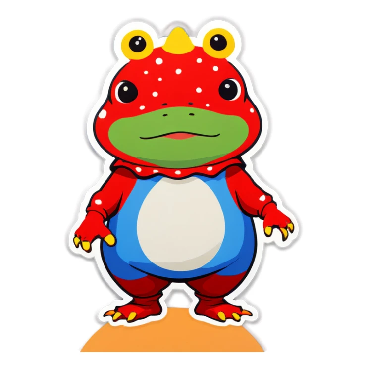 Baby dressed as bufo sticker