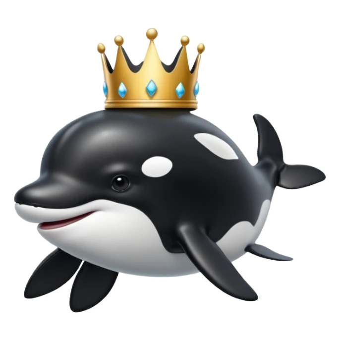 orca with a crown sticker