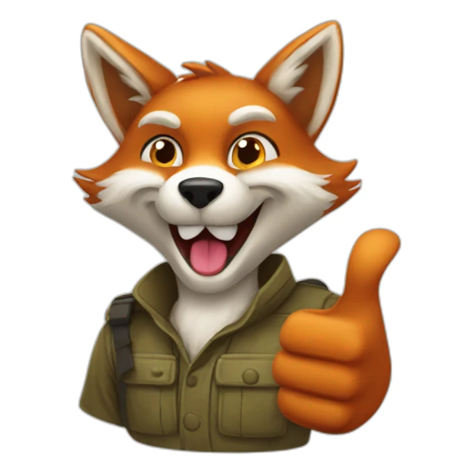 thumbs up fox  sticker