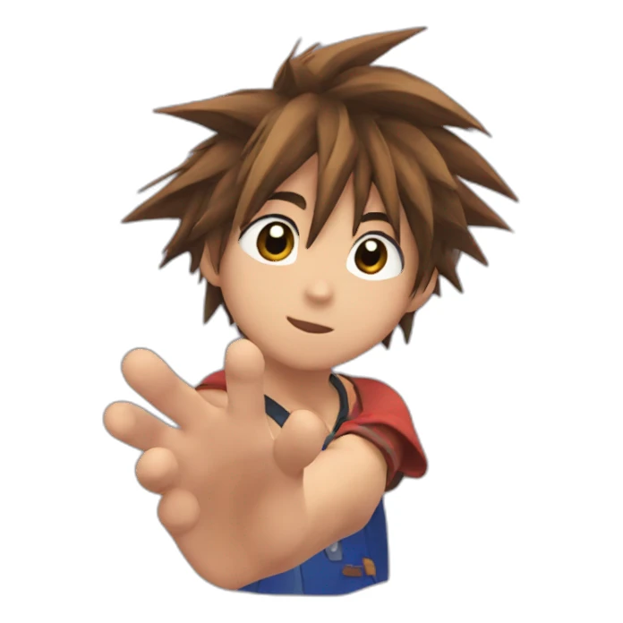 Sora KH giving a mini love gesture sticker