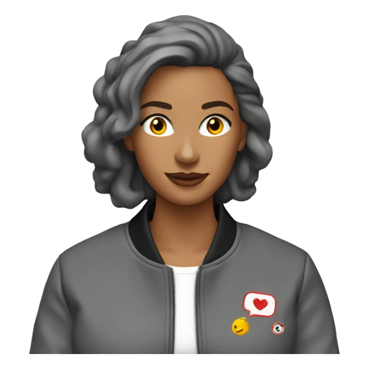 Bomber jacket, coat, grey, woman sticker