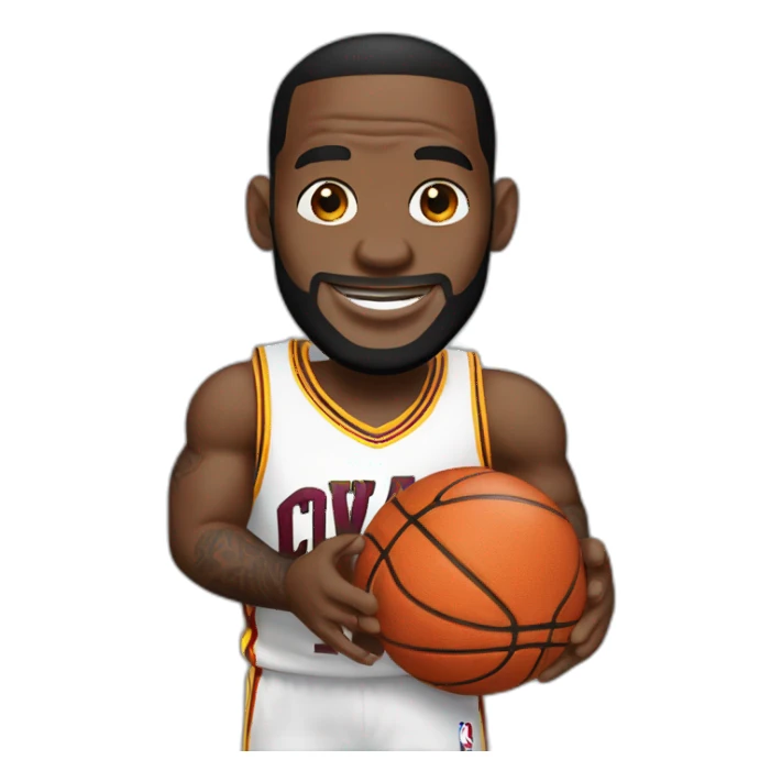 Lebron james holding a basketball sticker