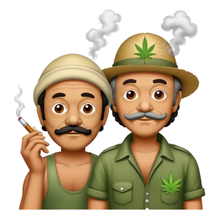 Cheech and Chong smoking weed sticker