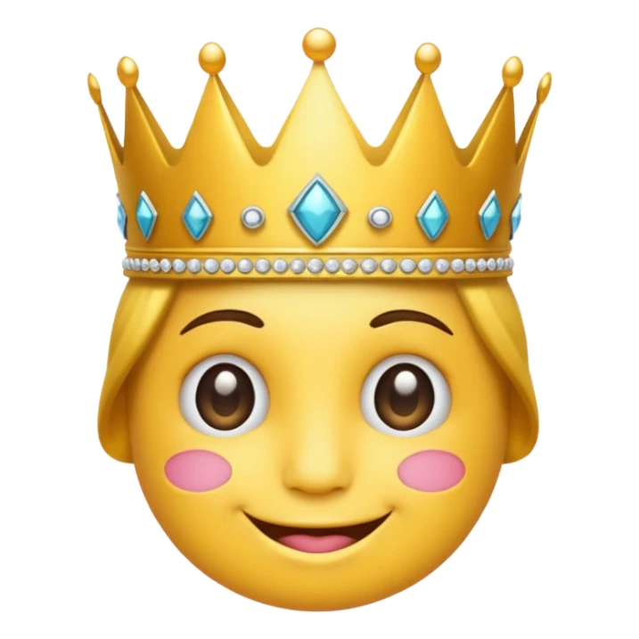 Wink emoji with crown sticker