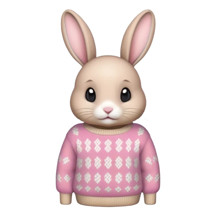 bunny with a sweater  sticker