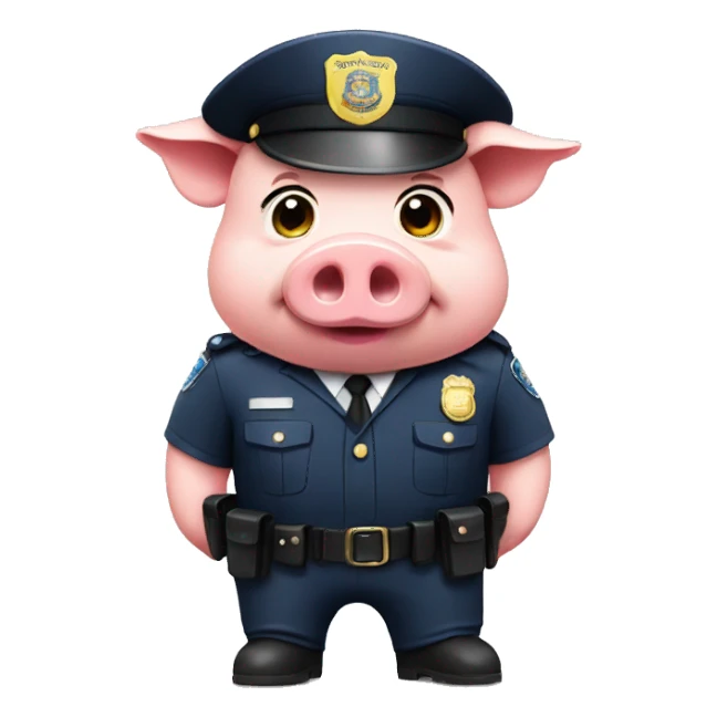 Pig in a police uniform  sticker