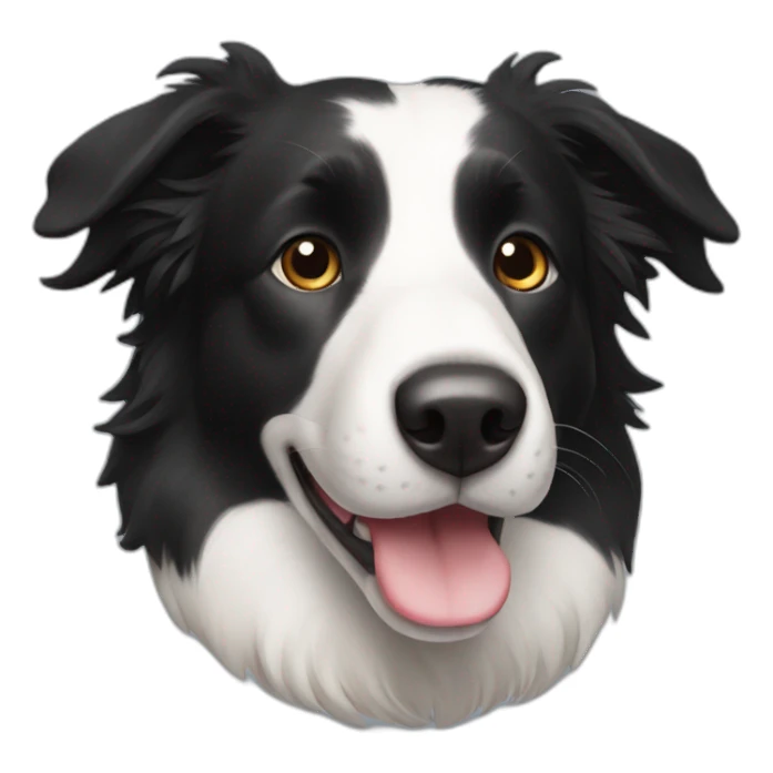 completely black border collie sticker