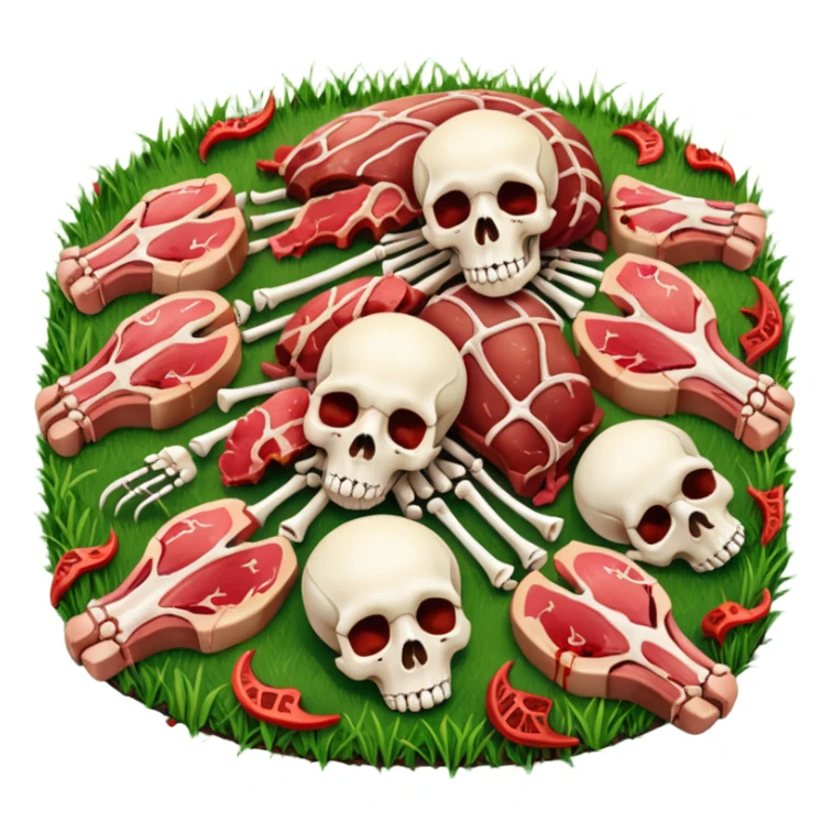 Мясные каркасы на трава sticker
