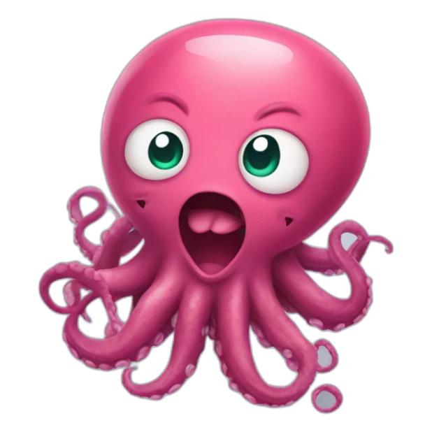 cute kraken cute face having a heart attack sticker