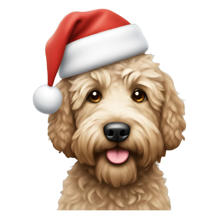 Labradoodle with christmas hat sticker