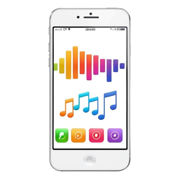 smartphone with music player timeline sticker