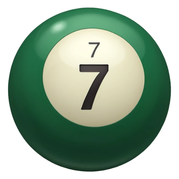 green billiard ball 7 number  sticker