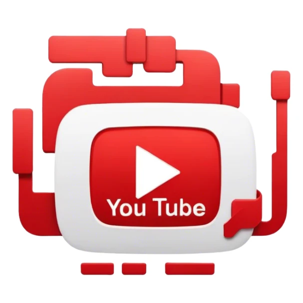red youtube logo alternative without text and with AI vibes sticker