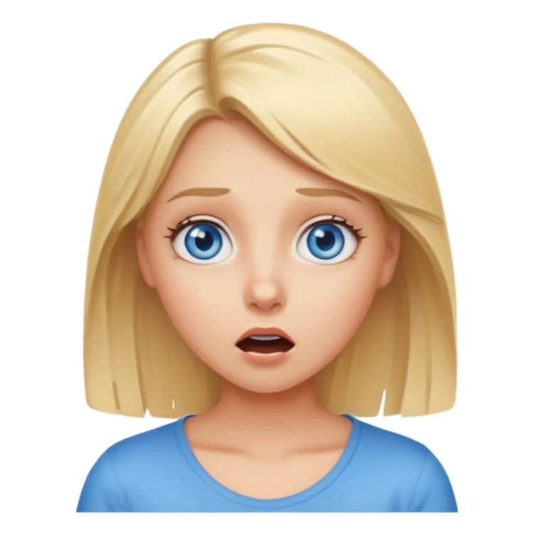 blondish girl, surprised expression sticker