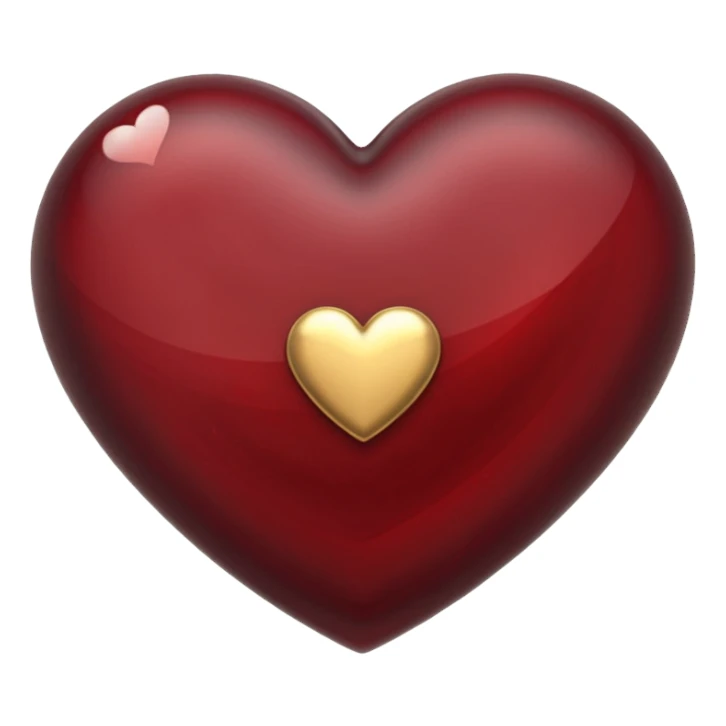 Gold and Garnet heart soft  sticker