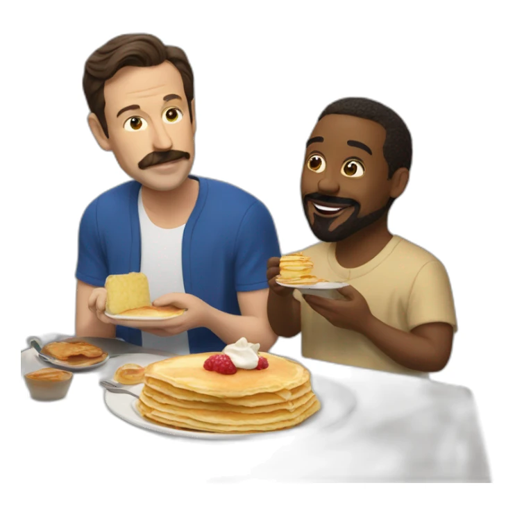 Ted Lasso eating pancakes with Jesus  sticker