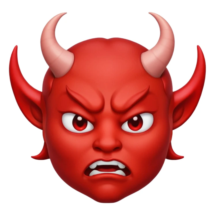 Devil emoji with pouting lips sticker