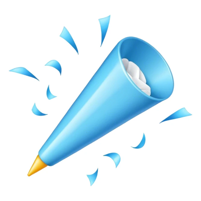 party popper light blue sticker