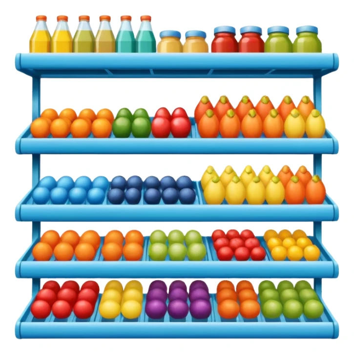 supermarket shelf, simple, clear, no text sticker