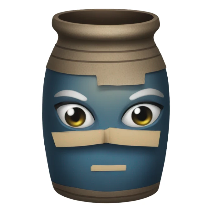 pot with a dark azure book sticker