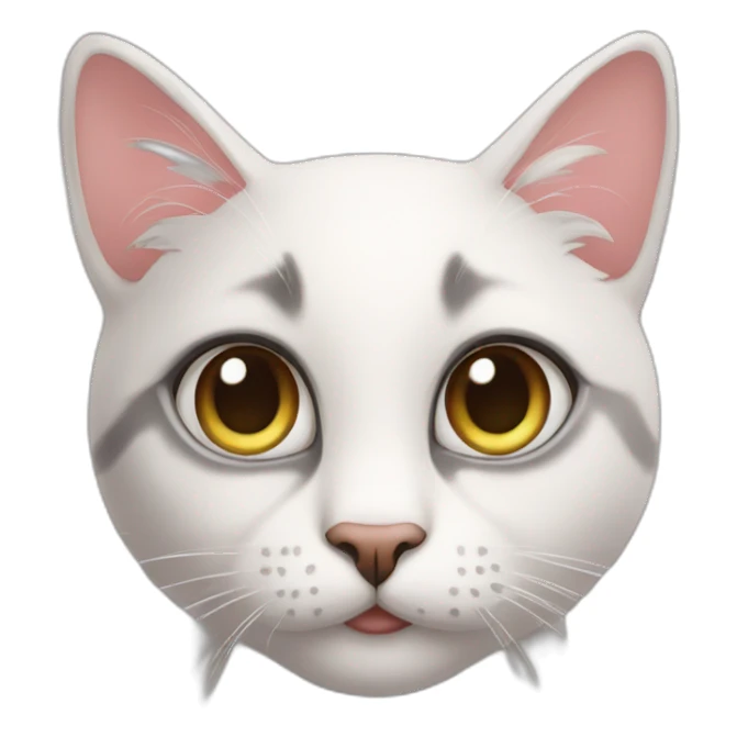 cat cute whit false lashes sticker