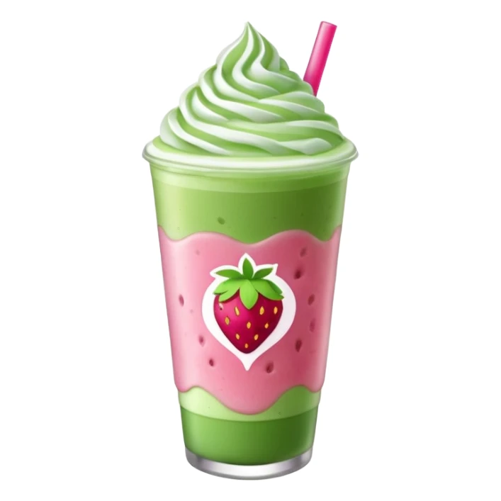 iced strawberry matcha latte sticker