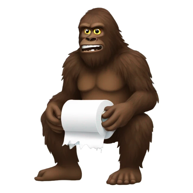Sasquatch holding toilet paper sticker