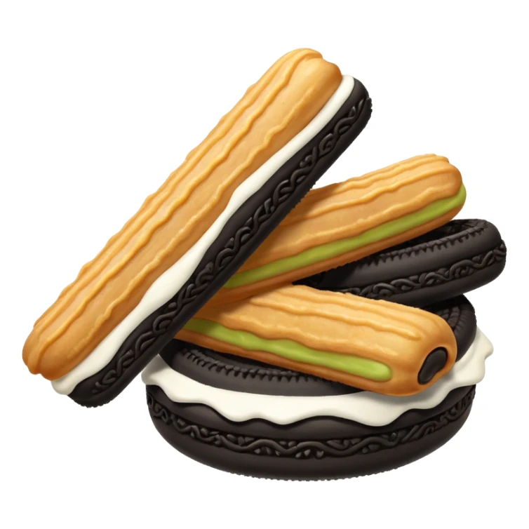make the churros black like oreo cookie sticker