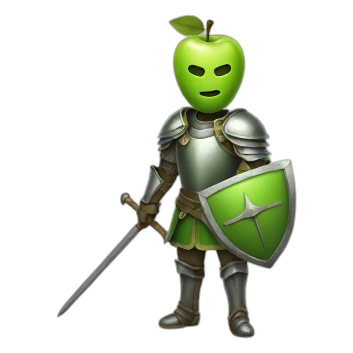 green apple knight with a spear in hand sticker