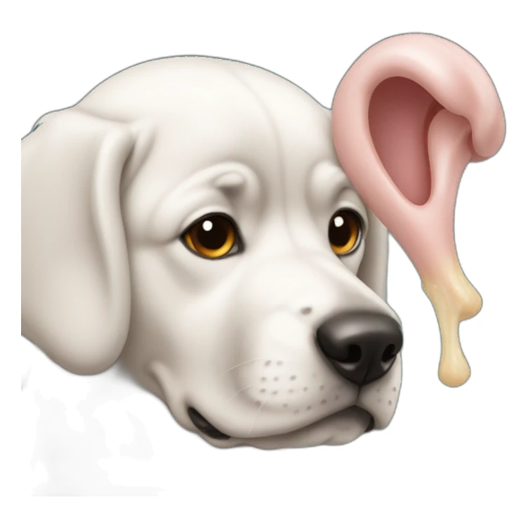dog's ear cleaning sticker