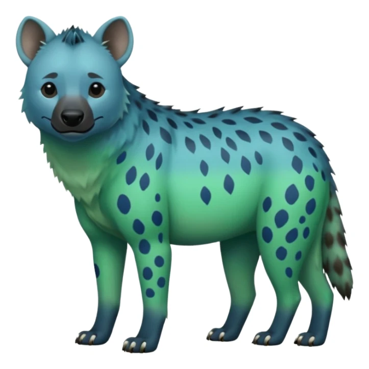 blue and green ombre hyena sticker
