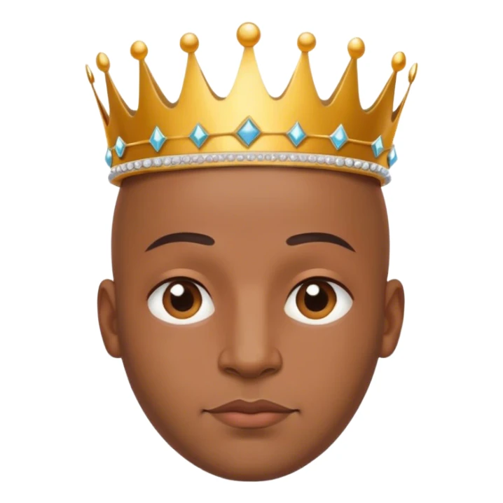 Bald man in a crown sticker