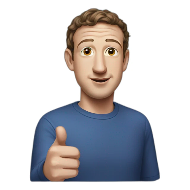 mark zuckerberg looking left pointing left sticker