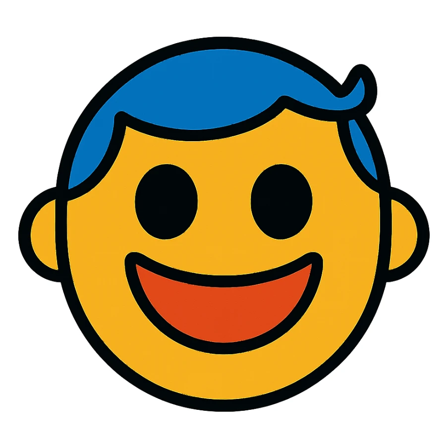 vibrant toon style smiling face sticker