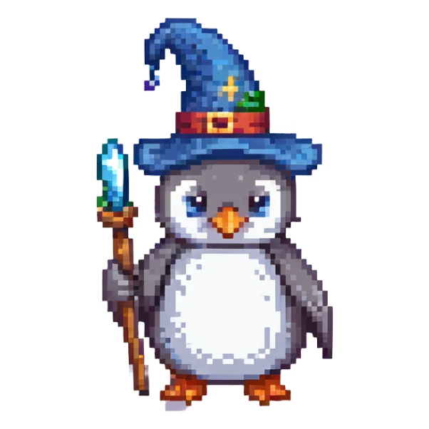 penguin wizard sticker