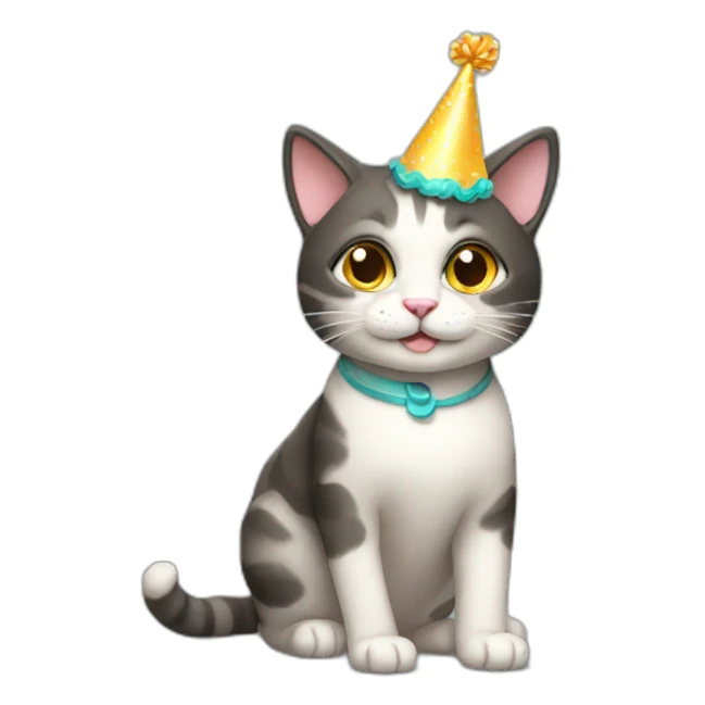 birthday cat sticker