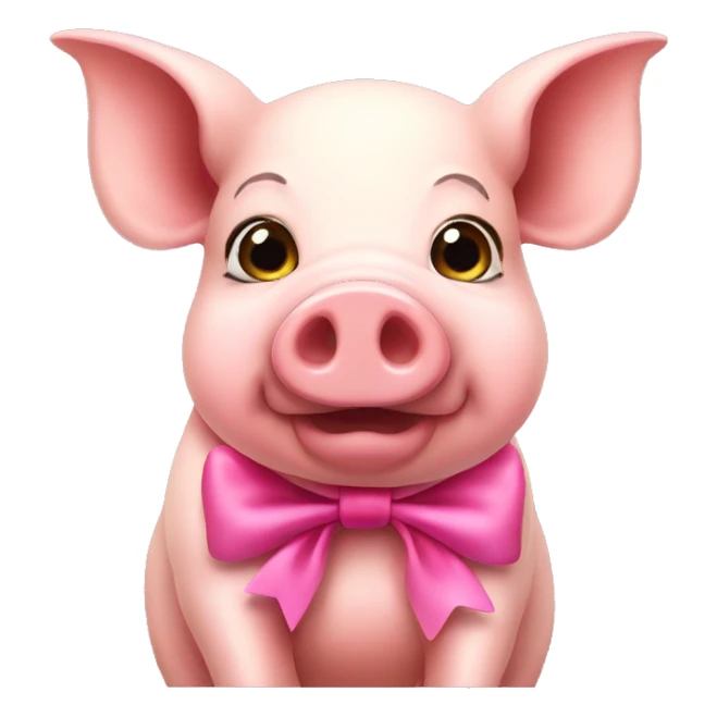 pig wearing a pink bow sticker