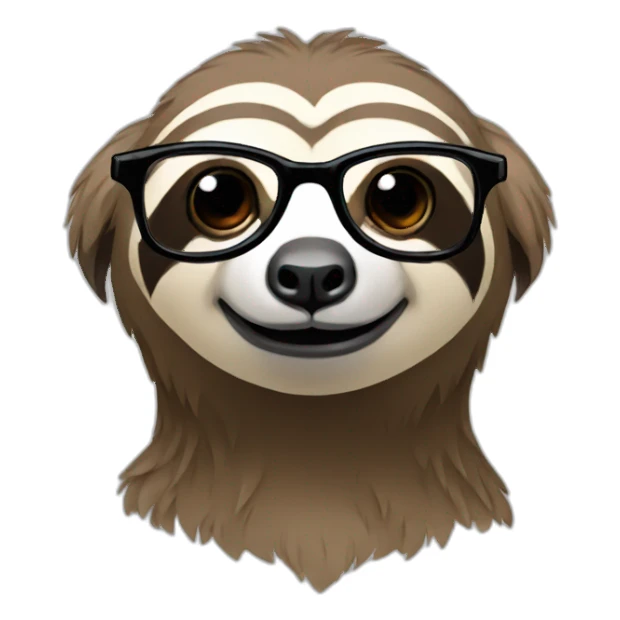 A sloth with glasses on sticker