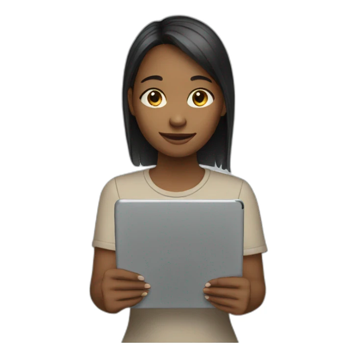 Girl with a tablet sticker