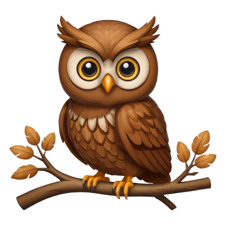 wise owl with big eyes sticker