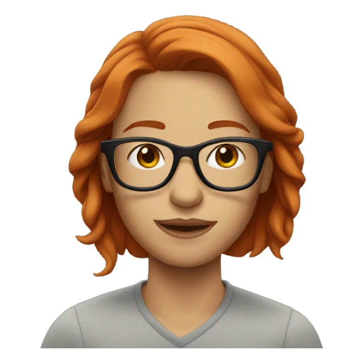 Red head with clear glasses sticker
